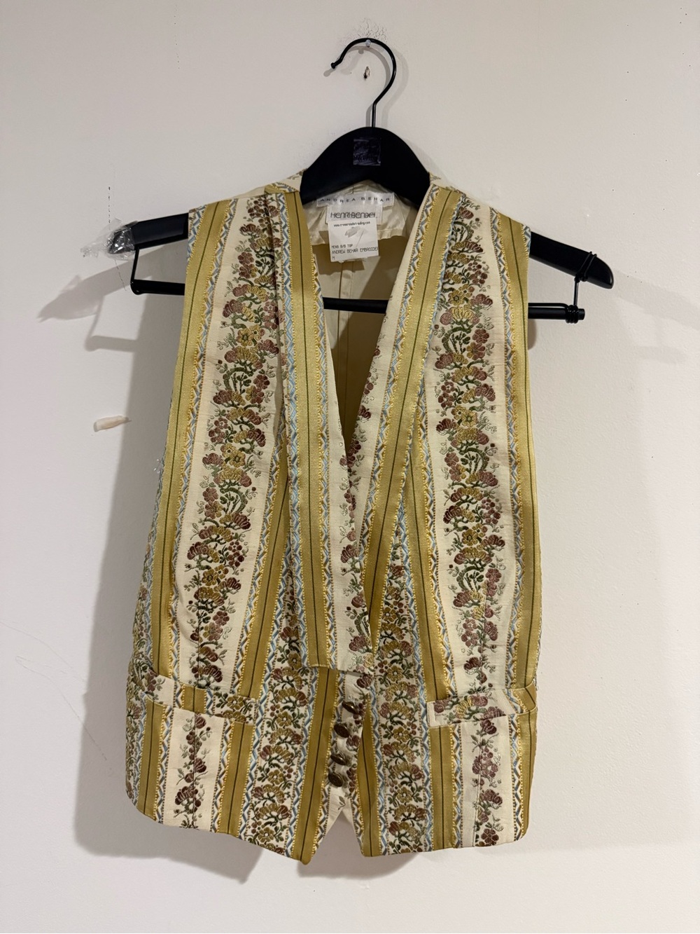 Andrea Behar Henri Bendel Embroidered Vest Size M